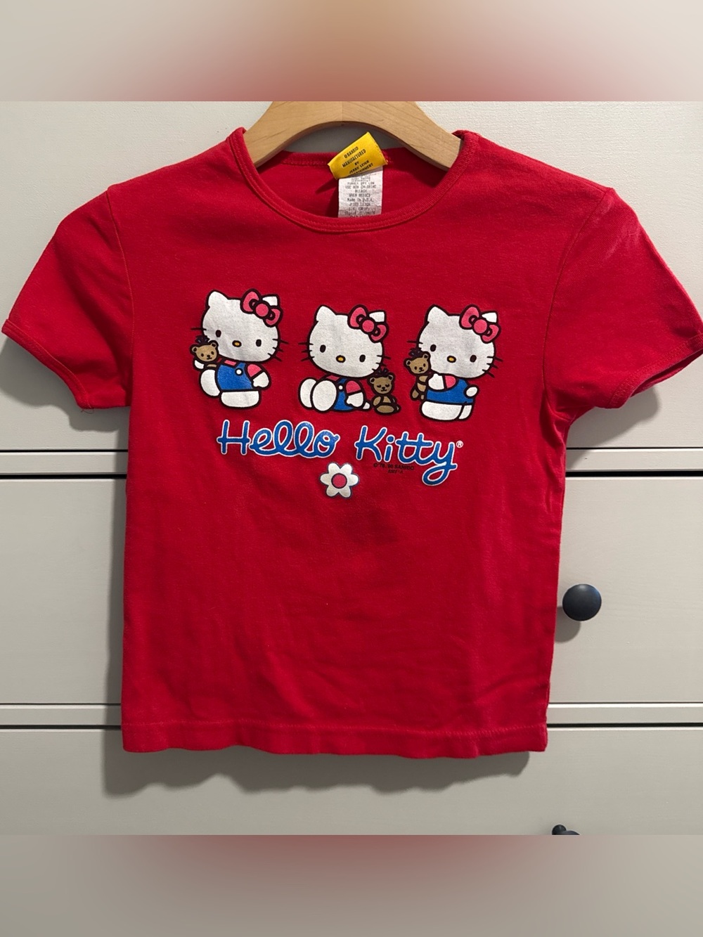 VTG 1996 Sanrio Hello Kitty Baby Tee Red MINT Condition 90s‎ Character Shirt